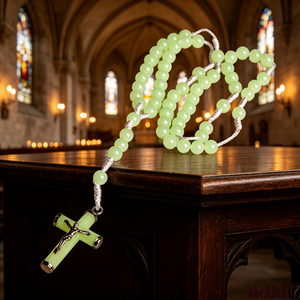 Chapelet catholique en résine de haute qualité, rond, avec perles d'Assise, motif croix, 20 chevaliers templiers, vente en gros, en vrac, pour la vente en gros de articles religieux. - Product Image 3