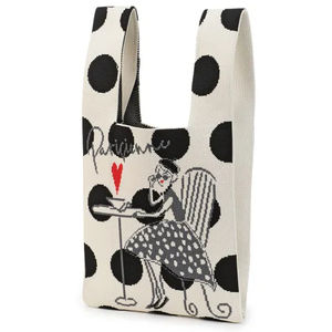 Bolsos de punto gruesos de alta calidad al por mayor, lindos bolsos de fibra de poliéster tejidos a mano, promoción. - Product Image 4