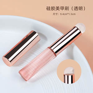 Logo personnalisé Pinceau à poussière pour les lèvres avec manche en cristal Applicateur de fard à paupières pour rouge à lèvres Plaques d'estampage pour ongles Brosse à ongles en <span class=keywords><strong>silicone</strong></span> - Product Image 1