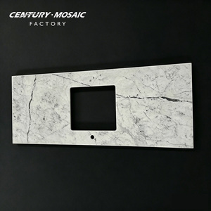 Centurymosaic - Encimera de Mármol Natural Blanco Carrara de Lujo, Pulido, para Baño, Cocina, Hotel, Decoración de Villas - Product Image 1