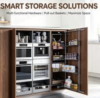 Meubles de cuisine européens modernes en placage de noyer naturel, ensemble d'armoires de cuisine sur mesure, design d'îlot, solutions de rangement intelligentes