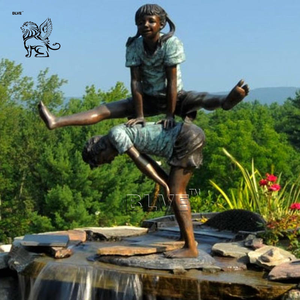 BLVE personalizado al aire libre jardín decoración Metal tamaño real niños jugando escultura <span class=keywords><strong>Moy</strong></span> y Niña estatua de bronce - Product Image 5