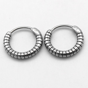 yunnique Hoop Earrings Titanium Steel Geometric Round Easy Clip Stud Earrings For <b>Couples</b> Fashion Jewelry - Product Image 1
