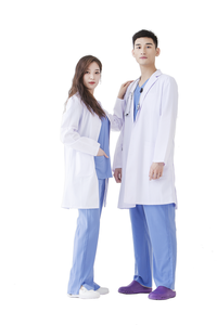Chaqueta blanca de ajuste clásico de manga larga con logotipo personalizado para médico, uniforme de hospital simulado, chaquetas médicas de enfermería para mujer - Product Image 3