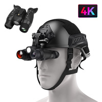 Nouveauté Jumelles de vision nocturne infrarouge 3D à œil nu Caméras tactiques montées sur casque 4K Lumière blanche Zoom numérique 8X Lunettes