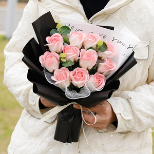 Gran oferta ramo romántico de jabón de <span class=keywords><strong>once</strong></span> rosas con luces LED regalo <span class=keywords><strong>del</strong></span> Día de San Valentín para parejas amantes aniversario de boda - Product Image 4