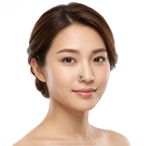 ต่างหูเจาะจมูกทรงดอกไม้เงินแท้ 925 ประดับด้วยปะการังสไตล์มินิมอลสำหรับผู้หญิงและเด็กผู้หญิง สวมใส่ได้ทุกวัน - Product Image 2