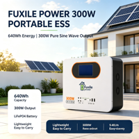 Station d'alimentation portable LiFePO4 300W 640Wh, onde sinusoïdale pure, entrée PV max 300W, sorties AC/DC/USB/Type-C multiples, IP21, multi-usages
