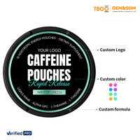 Poudre de caféine naturelle et L-théanine pour adultes en sachets oraux - 200 mg, logo personnalisé OEM, supplément énergétique nootropique portable pour la concentration