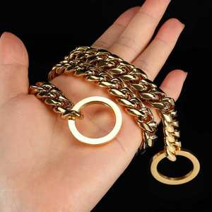 2024 थोक स्टेनलेस स्टील चांदी सोना पर्ची चोक कुत्ते की चेन हार - Product Image 2