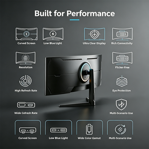 Monitor curvo ultrapanorámico para juegos <span class=keywords><strong>de</strong></span> 49 pulgadas 32:9, 3840*1080, frecuencia <span class=keywords><strong>de</strong></span> actualización <span class=keywords><strong>de</strong></span> 144Hz, 300cd/m², luz azul baja, monitor <span class=keywords><strong>de</strong></span> pantalla para juegos <span class=keywords><strong>de</strong></span> PC - Product Image 6