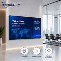 Écran LCD INGSCREEN 4K avec panneau de qualité A, haute luminosité, 2000 nits, durabilité de qualité industrielle, affiche numérique pour salle d'exposition