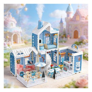 Casa de Muñecas Educativa de Plástico con Muebles y Accesorios, Mini Casa DIY para Armar, Regalo Creativo para Niños y Aprendizaje Familiar - Product Image 1