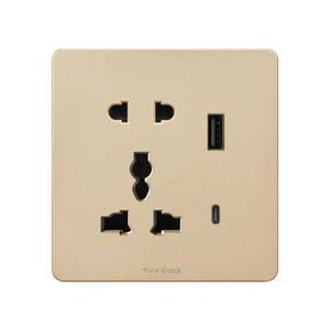 Prise murale universelle à 5 broches avec panneau tactile 10A, norme britannique, en matériau PC, design à paroi mince - Product Image 5