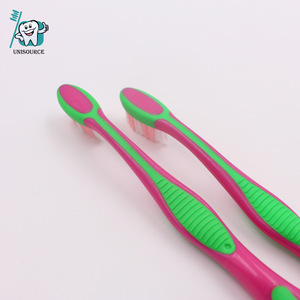 Brosse à dents pour enfants, poils souples, poignée ergonomique, couleur rose vert MC306 - Product Image 5