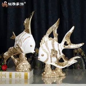 Las artes y artesanía creativa decoración de peces tropicales estatua de resina
