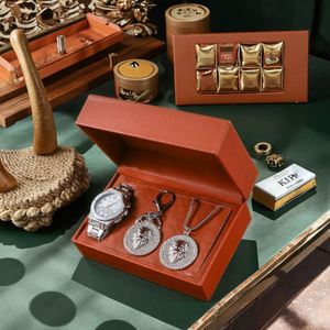 Coffret promotionnel trois pièces pour la Fête des Enseignants : montre, collier et porte-clés en verre, nouveauté moderne et simple avec impression numérique, cadeau de vacances - Product Image 6