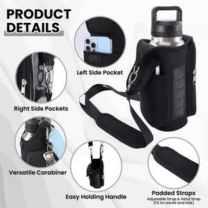 Bolsa Magnética para Gimnasio, Porta Botella de Agua con Bolsillos Transparentes para Teléfono con Pantalla Táctil, 5 Imanes Integrados, Funda para Gimnasio - Product Image 4