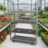 Chariot danois réglable en acier galvanisé à plusieurs niveaux pour plantes en pot et fleurs, idéal pour les centres de jardinage