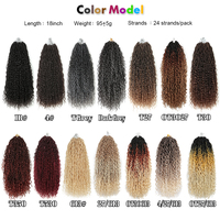 Extensions de Cheveux au Crochet River Locs, Bouclés, 18 Pouces, 24 Brins, Faux Locs Ombrés, Synthétiques pour Tresses, Locs Déesse