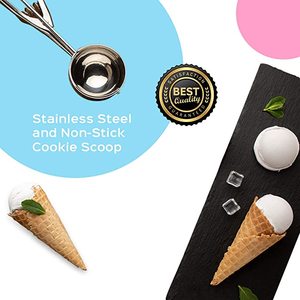 Juego de 3 uds de cuchara para helado de acero inoxidable, respetuoso con el medio ambiente, molde para galletas de Metal y aluminio para hornear helados - Product Image 6