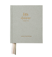 Livre pour bébé à couverture rigide en lin avec logo personnalisé 100 pages de planificateur de grossesse Journal de mémoire pour la première année de bébé taille A5 Journal souvenir