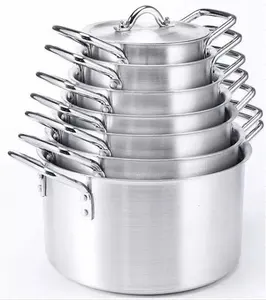 Juego de ollas de aluminio para el hogar, juego de utensilios de cocina, proveedor de amazon/ebay, 14 piezas