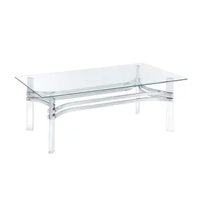 Best Selling Made In Taiwan Modern Design Glass Transparent Swallow Coffee Tables For Living Room
