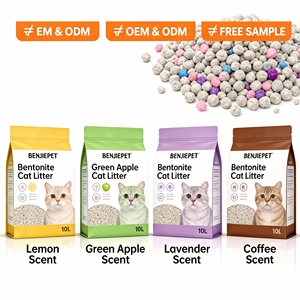 Litière Benjie OEM 10 kg certifiée ISO9001, sans poussière, à forte agglomération, désodorisant naturel, premium, portable, parfumée, écologique - Product Image 1