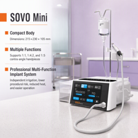 Système d'implants dentaires SOVO Mini Compact avec interface à double écran, commande tactile et bouteille d'irrigation