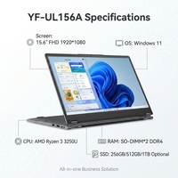 Ordinateurs portables personnels et domestiques 15,6 pouces avec processeur AMD Ryzen 3 3250U, système Windows 11, WIFI5, mémoire DDR4, batterie 5000 mAh