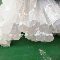 Yishun – tige demi-ronde en plastique acrylique transparent pmma, diamètre 10mm, 12mm, 15mm, 20mm, 25mm, 30mm, 40mm, vente en gros