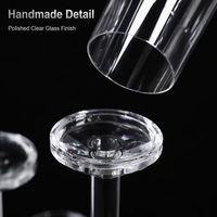 Candélabre en verre transparent pour fête de mariage avec base rectangulaire pour décoration de table, centre de table