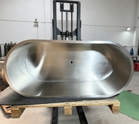 Baignoire ovale autoportante en acier inoxydable 304, fabrication directe usine OEM ODM, baignoire à glace, baignoire de plongeon froid, capacité 50-59 gallons