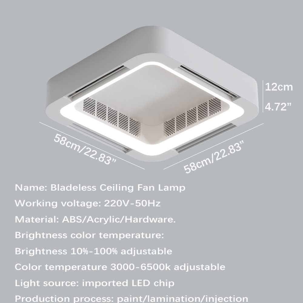 2026 Bladeless Ceiling Fan Light Flush Mount Smart APP Control Dimmable Square Led Ceiling Fan With Light And Remote · image 6
