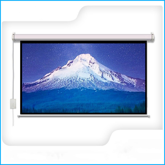 Wall Mount Electric Screen Motorized Projection Screen 60" 72" 84" 100" 120" 150" Electric Projection Screen