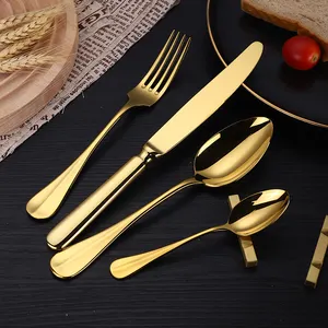 Cutlery For Wedding Thick Dishwasher Safe Flatware For Wedding Events Luxury Gold Plated Cutlery