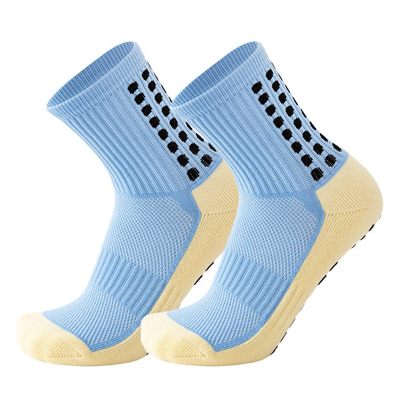 Wholesale Autumn Knitted Crew Anti-Slip Breathable Body Custom Logo Men's Football Sport Socks