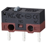 Micro-interrupteur KW5-OZ Noir Marron Neuf IP40 Plastique Métal SPDT Circuit 250 VAC Usage Domestique 3A Subminiature DONGHAI 100 000