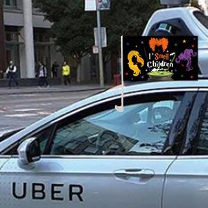 Drapeau de fenêtre de voiture sur le thème d'Halloween à prix avantageux, 12x18 pouces, logo personnalisé - Product Image 4