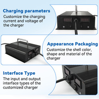 Chargeur C200X2 Lifepo4 48v 10a, chargeur de batterie Lifepo4, sortie 58.4v, chargeur de batterie au lithium