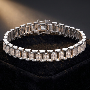 High Quality Customization Women Men Jewelry 3mm Sterling Silver 925 Ice VVS Brilliant Cut Moissanite <b>White</b> <b>Bracelet</b> - Product Image 2