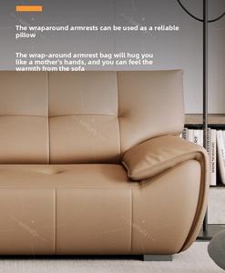 Moderno y Sencillo Conjunto <span class=keywords><strong>de</strong></span> Sofás <span class=keywords><strong>de</strong></span> Cuero Tapizado con Diseño <span class=keywords><strong>de</strong></span> <span class=keywords><strong>Oreja</strong></span> <span class=keywords><strong>de</strong></span> <span class=keywords><strong>Elefante</strong></span> y Función Reclinable para Apartamentos, Escuelas y Parques - Product Image 6