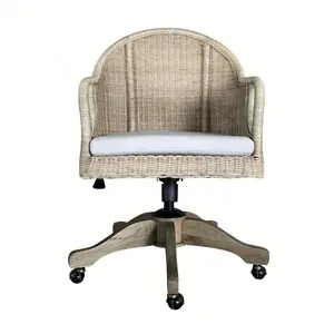 Wingate Rattan Hight Adjustable Solid Oab Base Swivel Furniture Home Office Chair