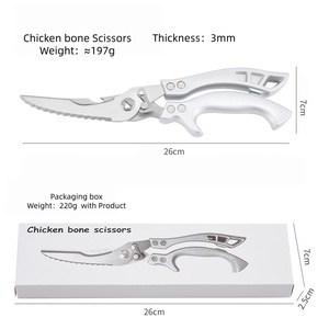 Ciseaux à os robustes pour la cuisine, multifonctionnels, en acier inoxydable, pour volailles, pour hôtels, restaurants, HORECA, usage alimentaire - Product Image 6