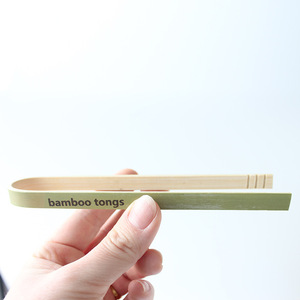 Hochwertige Bambus-Toast zange Benutzer definiertes Logo Einweg-Bambus zange - Product Image 5