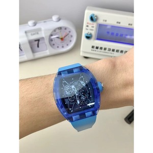 3501 Cool Blue Crystal Top-quality <b>Skeletonized</b> Tourbillon Waterproof <b>Automatic</b> Mechanical <b>Watch</b> for Men - Product Image 3