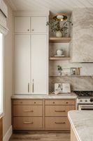 Armoires de cuisine modulaires modernes en chêne blanc finition shaker, robinet en marbre, charnières, taille et couleur personnalisées, finition blanche écologique