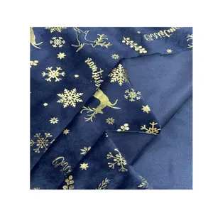 100% polyester holland velvet christmas decorations gold stamping used for throw pillows decorative stage fabric