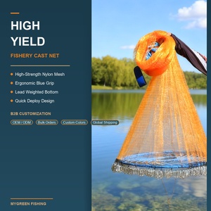 Red de Pesca Comercial de Alto Rendimiento, Red de Lanzamiento Manual con Plomos para Agua Salada y Dulce, Fácil de Lanzar - Product Image 1